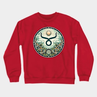 "Vintage Taurus Serenity" _ Zodiac Horoscope Star Signs Crewneck Sweatshirt